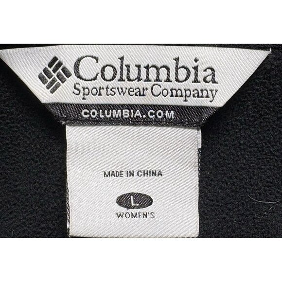 COLUMBIA Women Hooded Diamond Print Coat Softshell Asym Zipper Sz M Gray 18-15 - Picture 10 of 14